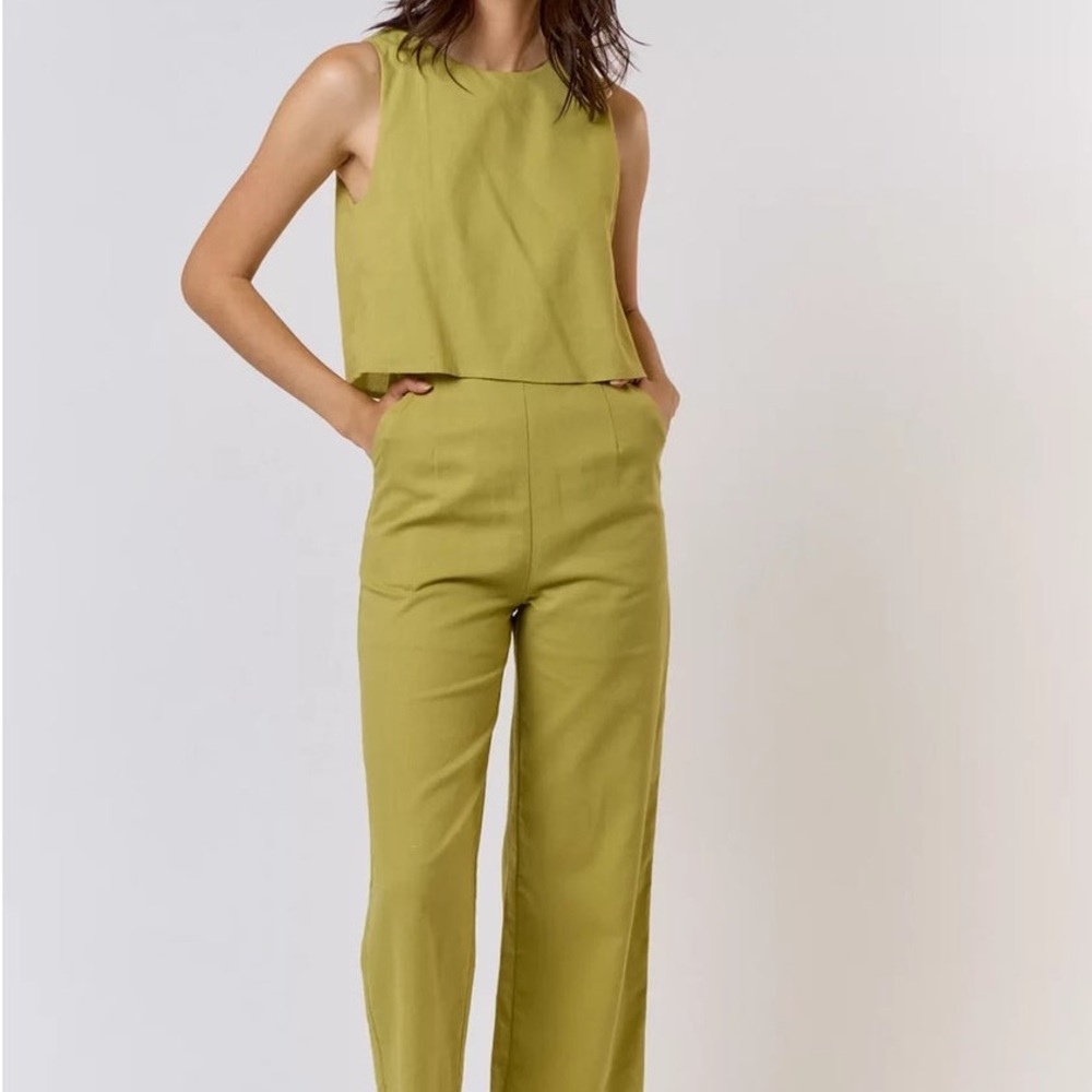 Somewhere Sunny Linen Jumpsuit
